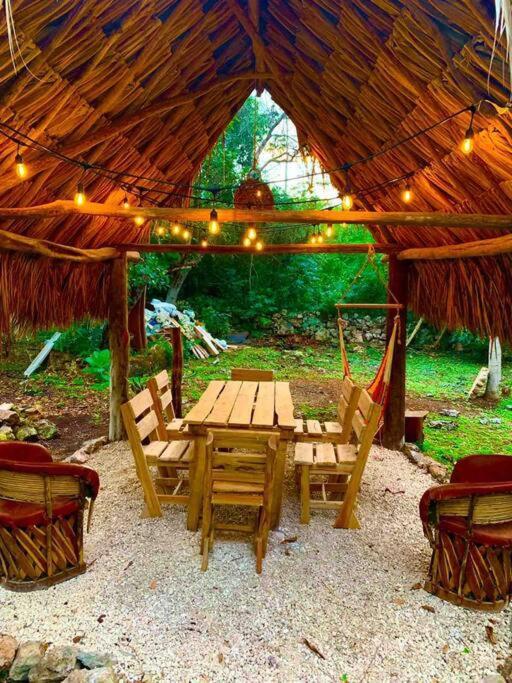 Encantadora Villa Maya Tradicional En Rancho Agroecologico Tzucaceb Exterior foto