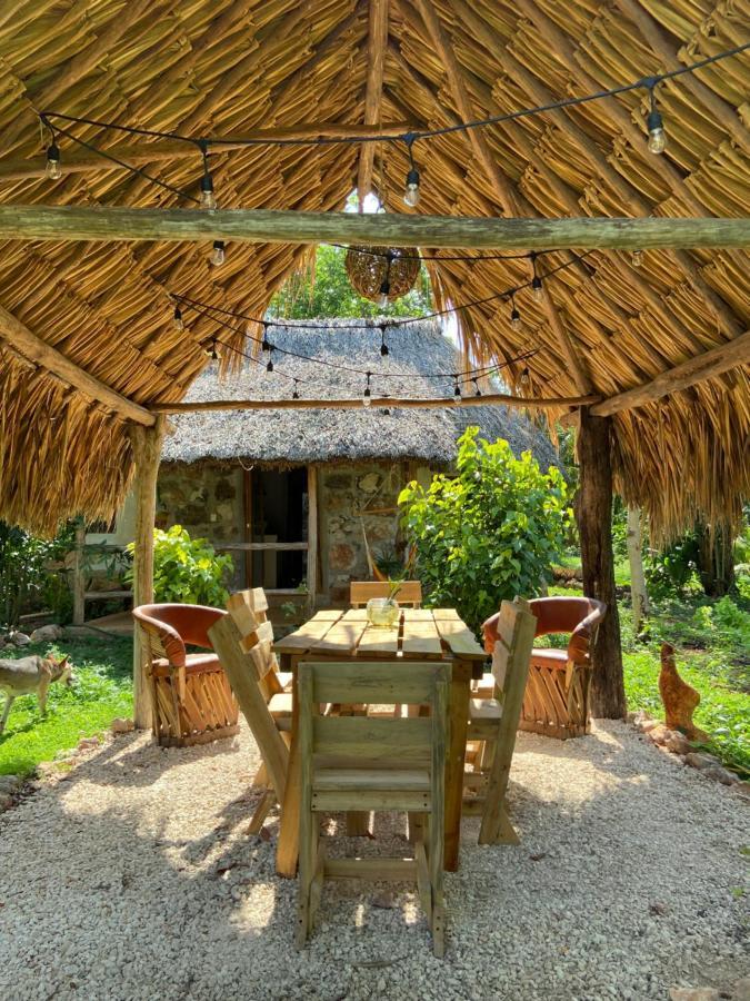 Encantadora Villa Maya Tradicional En Rancho Agroecologico Tzucaceb Exterior foto
